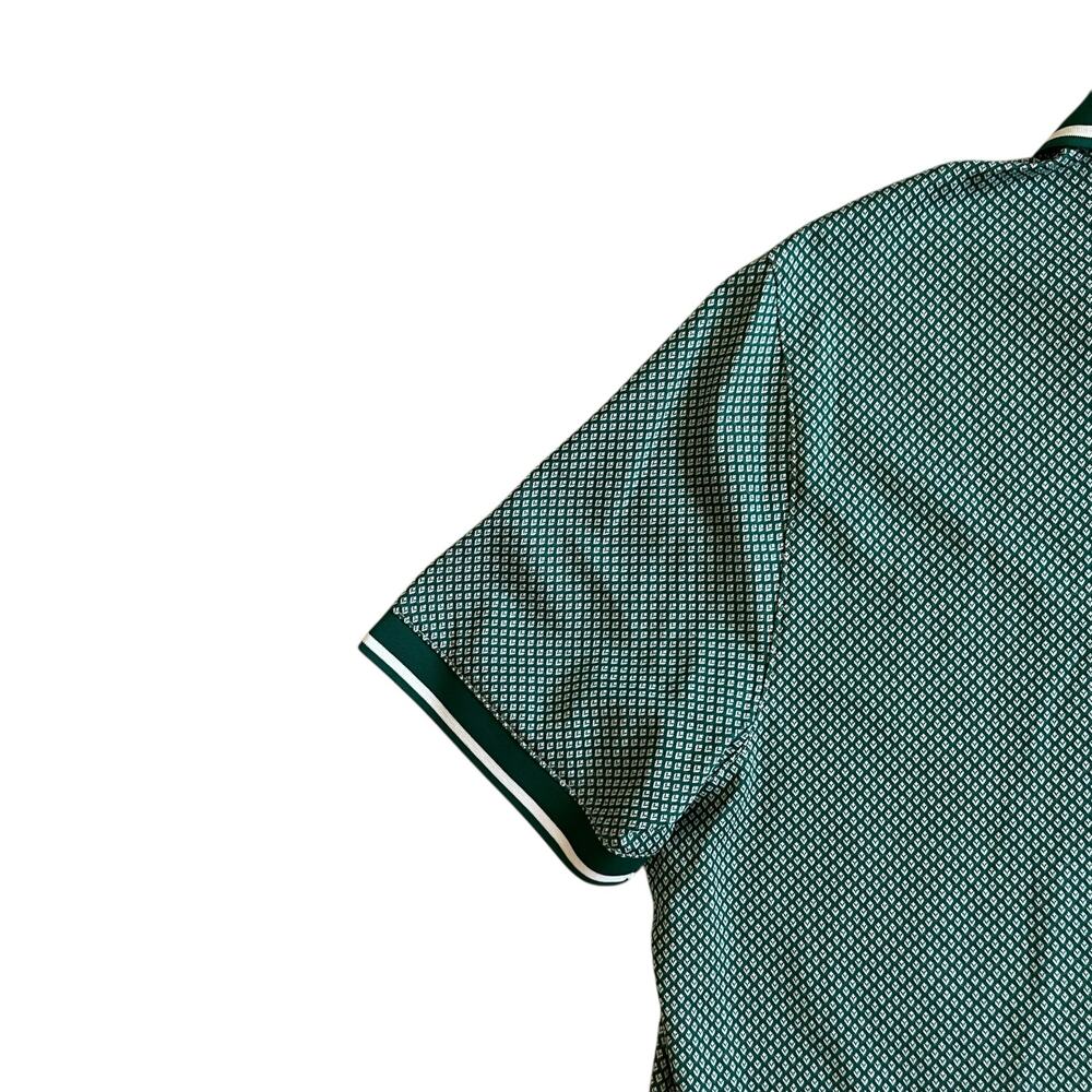 Ted Baker Geo Textured Short Sleeve Polo Shirt Regular Dark Green Sz7 US 3XL NEW - Picture 6 of 15